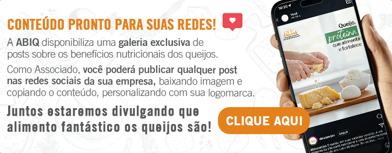 ABIQ lança GALEIRA DE IMAGENS sobre benefícios nutricionais dos queijos
